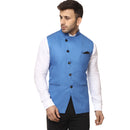 Veera Paridhaan Plain Chinese Collar Sleeveless Cotton Poly Nehru Jacket-4