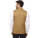 Veera Paridhaan Plain Chinese Collar Sleeveless Cotton Poly Nehru Jacket-48