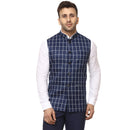 Veera Paridhaan Checkered Chinese Collar Sleeveless Cotton Poly  Nehru Jacket-1