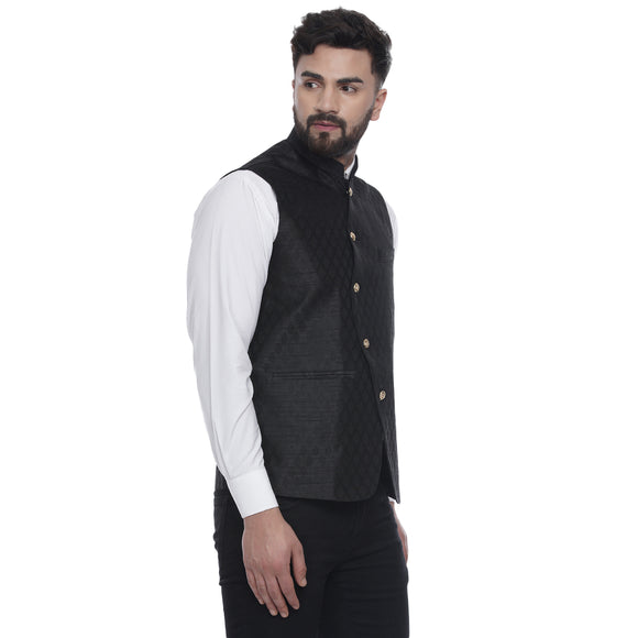 Veera Paridhaan  Jacquard Printed  Silk Nehru Jacket
