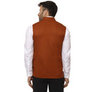 Veera Paridhaan Plain Chinese Collar Sleeveless Cotton Poly Nehru Jacket-49
