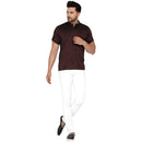 Veera Paridhaan Men's Rayon Half Sleeve Short kurta-51