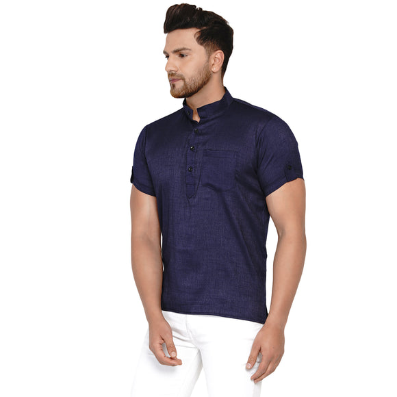 Veera Paridhaan Men's Rayon Half Sleeve Short kurta