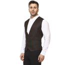 Veera Paridhaan Striped Round Neck Sleeveless Cotton Poly Waist Coat-6