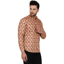 Veera Paridhaan Men's Cotton Printed Full Sleeve Short kurta-26