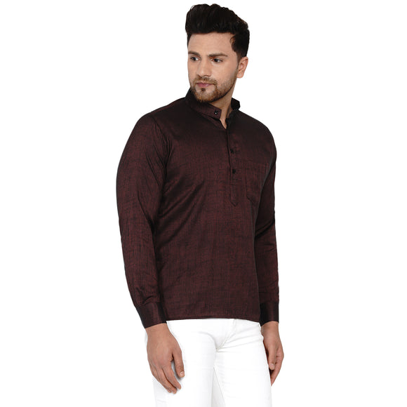 Veera Paridhaan Men's Rayon Full Sleeve Short kurta