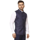 Veera Paridhaan Checkered Chinese Collar Sleeveless Cotton Poly  Nehru Jacket-4