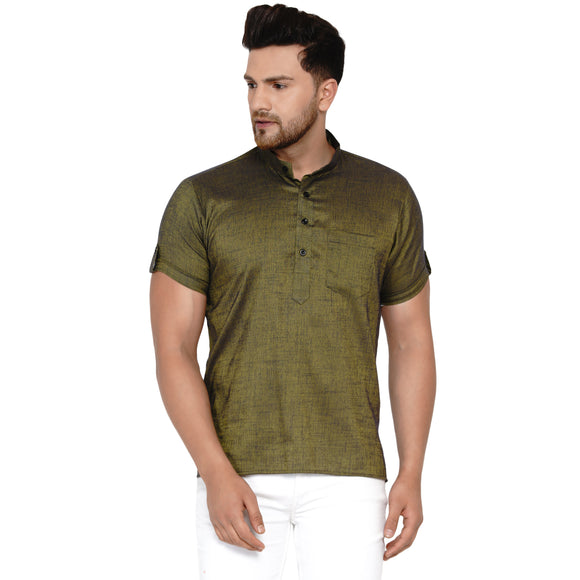 Veera Paridhaan Men's Rayon Half Sleeve Short kurta