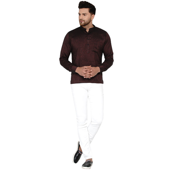 Veera Paridhaan Men's Rayon Full Sleeve Short kurta