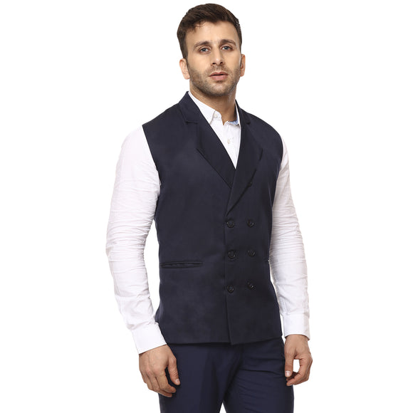 Veera Paridhaan Plain Chinese Collar Sleeveless Cotton Poly Waist Coat