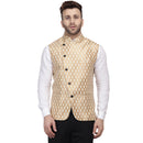 Veera Paridhaan Banarasi Jacquard Print Golden Nehru Jacket-15