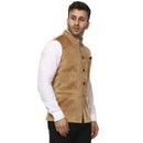 Veera Paridhaan Plain Chinese Collar Sleeveless Velvet Nehru Jacket-10