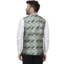 Veera Paridhaan Banarasi Jacquard Print Golden Nehru Jacket-30