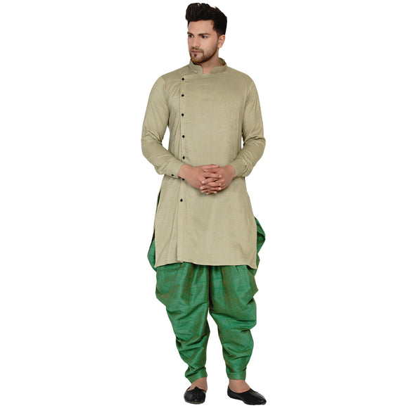 Veera Paridhaan Men's Rayon Side Pattern Full Sleeve long Straight kurta