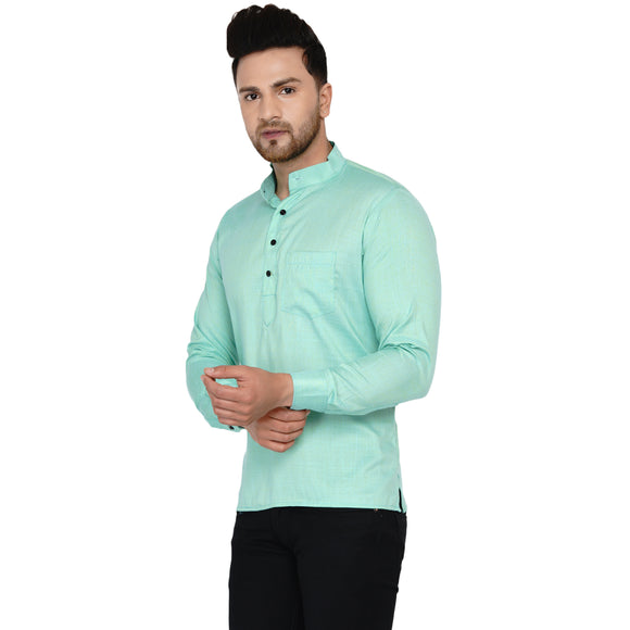 Veera Paridhaan Men's Rayon Full Sleeve Short kurta
