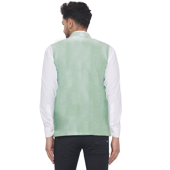 Veera Paridhaan Men's Plain Banarasi Nehru Jacket