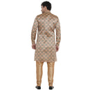 Veera Paridhaan Men's Ethnic  Beige Jacquard Multi print  Sherwani Style Long  Straight Kurta-8
