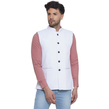 Veera Paridhaan Jacquard Printed Nehru Jacket for Men