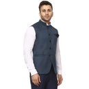 Veera Paridhaan Plain Chinese Collar Sleeveless Cotton Poly Nehru Jacket-32