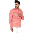 Veera Paridhaan Men's Cotton Sanganeri Printed Full Sleeve Short kurta-20