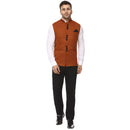 Veera Paridhaan Plain Chinese Collar Sleeveless Cotton Poly Nehru Jacket-65