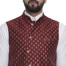 Veera Paridhaan  Jacquard Printed  Silk Nehru Jacket-96