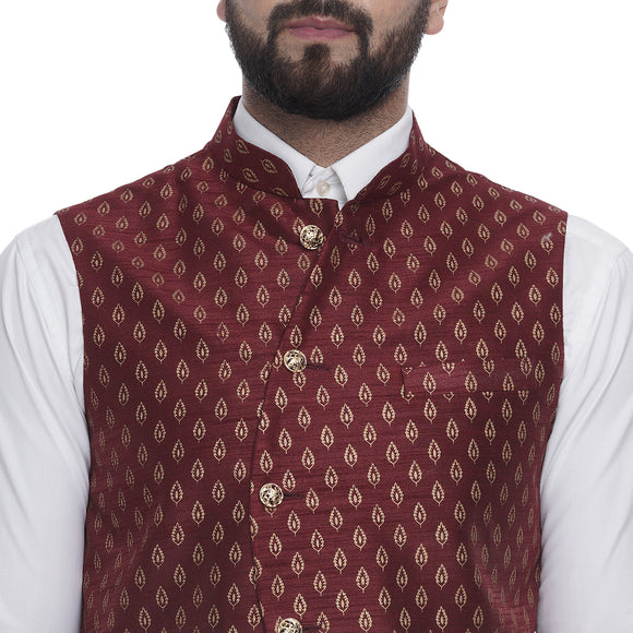 Veera Paridhaan  Jacquard Printed  Silk Nehru Jacket