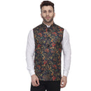 Veera Paridhaan Jute Multi Print Blue Nehru Jacket-1