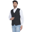 Veera Paridhaan Solid Slub Waist Coat for Men-3