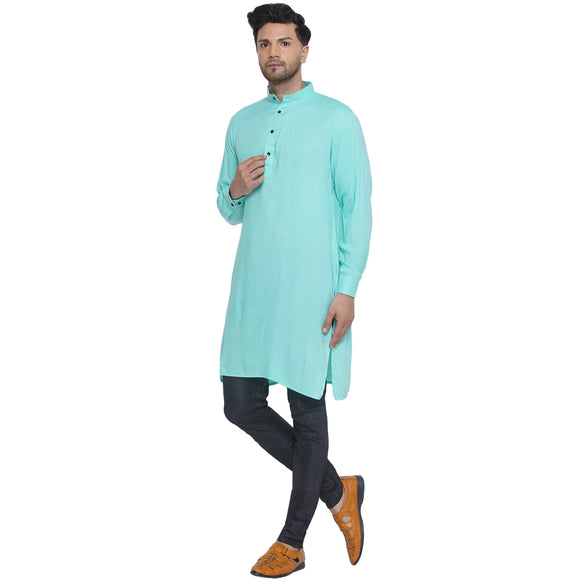Veera Paridhaan Solid Rayon Long Kurta for Men