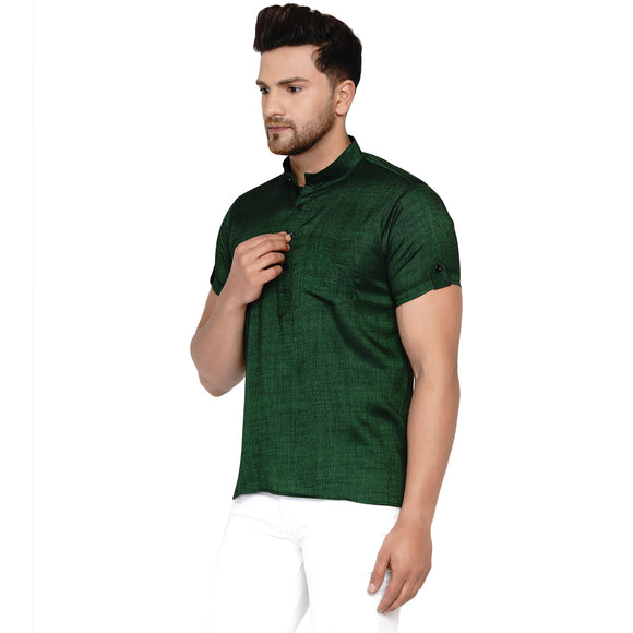 Veera Paridhaan Men's Rayon Half Sleeve Short kurta
