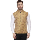 Veera Paridhaan Banarasi Jacquard Print Golden Nehru Jacket-11