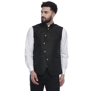 Veera Paridhaan  Jacquard Printed  Silk Nehru Jacket - 0