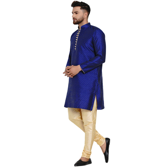 Veera Paridhaan Men's Ethnic Jacquard Full Sleeve Printed Long kurta Set