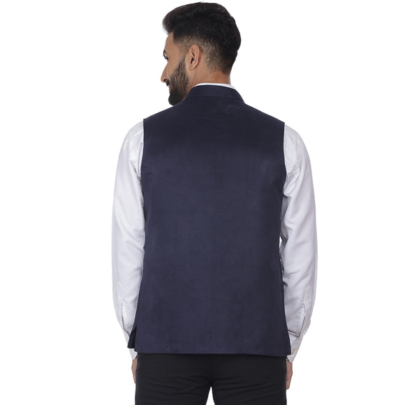 Veera Paridhaan Solid  Suede Velvet  Nehru Jacket