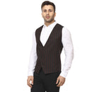 Veera Paridhaan Striped Round Neck Sleeveless Cotton Poly Waist Coat-4