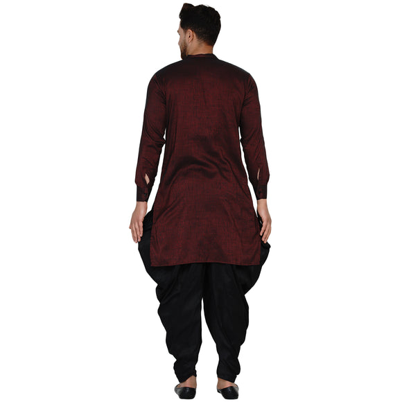 Veera Paridhaan Men's Rayon Side Pattern Full Sleeve long Straight kurta