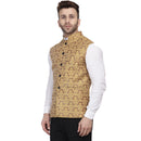 Veera Paridhaan Banarasi Jacquard Print Golden Nehru Jacket-10
