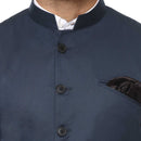 Veera Paridhaan Plain Chinese Collar Sleeveless Cotton Poly Nehru Jacket-71