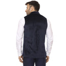 Veera Paridhaan Plain Chinese Collar Sleeveless Velvet Nehru Jacket-14