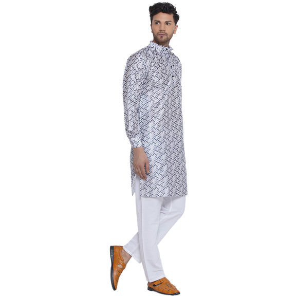 Veera Paridhaan Printed Jacquard Long Kurta for Men