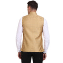Veera Paridhaan Golden Banarasi Print Nehru Jacket-5