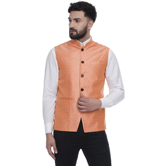 Veera Paridhaan  Jacquard Printed  Silk Nehru Jacket