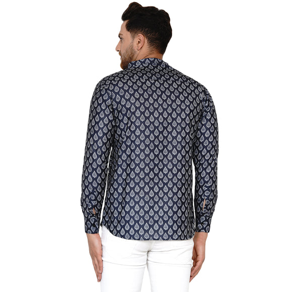 Veera Paridhaan Men's Cotton Printed Full Sleeve Short kurta