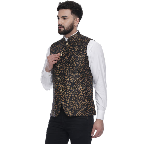 Veera Paridhaan  Jacquard Printed  Silk Nehru Jacket