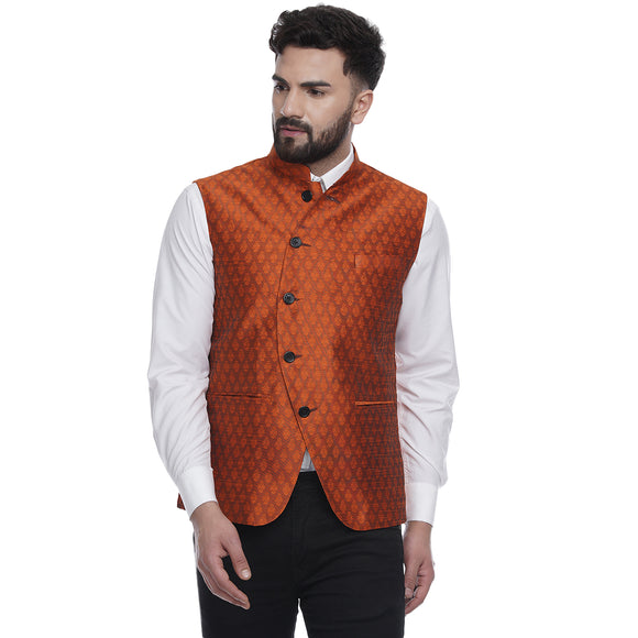 Veera Paridhaan  Jacquard Printed  Silk Nehru Jacket