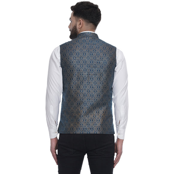 Veera Paridhaan  Jacquard Printed  Silk Nehru Jacket