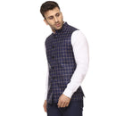 Veera Paridhaan Checkered Chinese Collar Sleeveless Cotton Poly  Nehru Jacket-6
