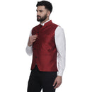 Veera Paridhaan  Jacquard Printed  Silk Nehru Jacket-59