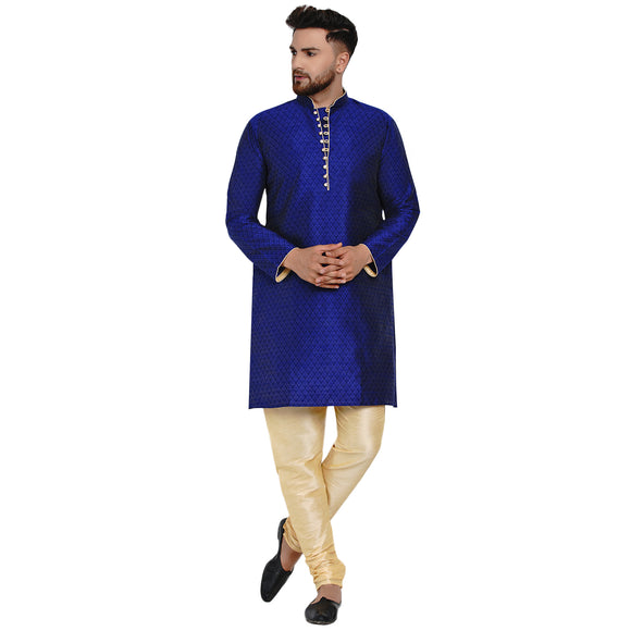 Veera Paridhaan Men's Ethnic Jacquard Full Sleeve Printed Long kurta Set